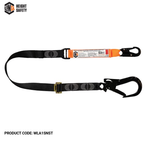 LINQ WEBBING LANYARD ADJUST SNG LEG 1 X SNAP HOOK 1 X TA SCAFF HOOK